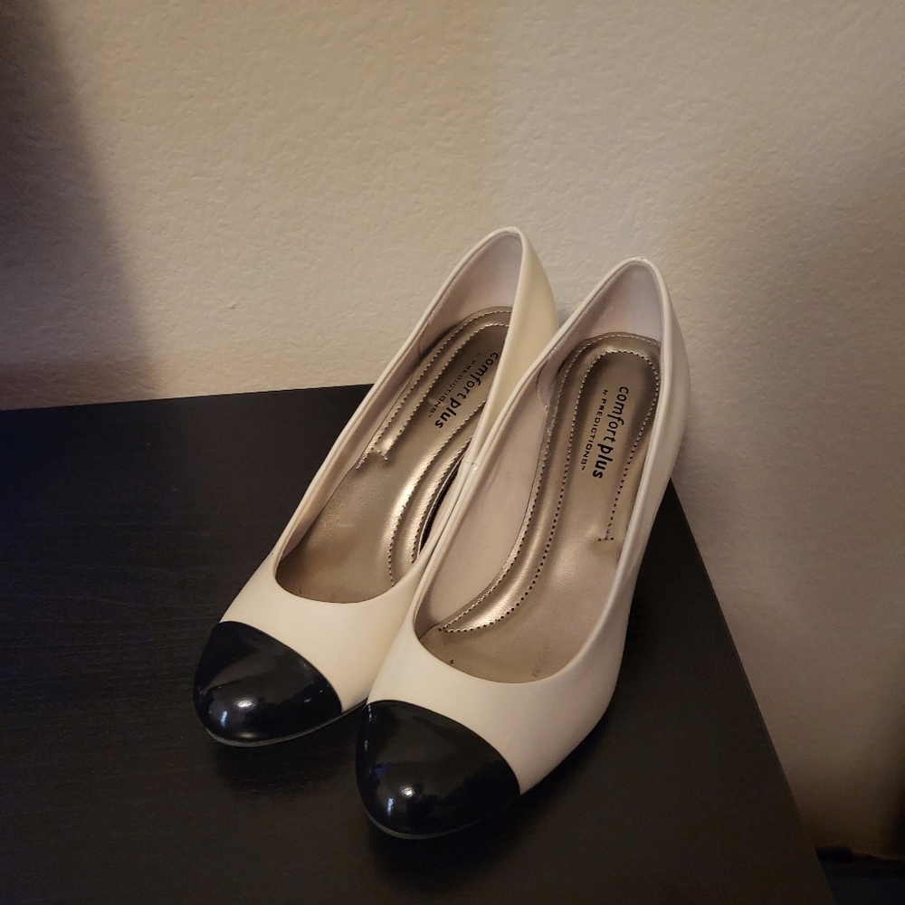 Black & white heels